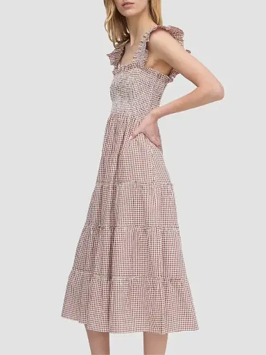 Hill House Home Women's The Ellie Nap Dress - Cognac Gingham - Size XXXS | Thumbnail 3 Hill House Home Women's The Ellie Nap Dress - Cognac Gingham - Size XXXS | Thumbnail 3