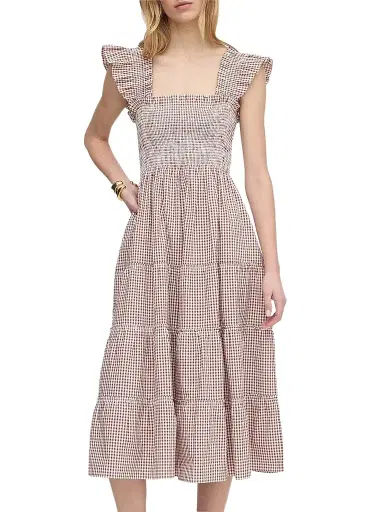 Hill House Home Women's The Ellie Nap Dress - Cognac Gingham - Size XXXS | Thumbnail 1 Hill House Home Women's The Ellie Nap Dress - Cognac Gingham - Size XXXS | Thumbnail 1