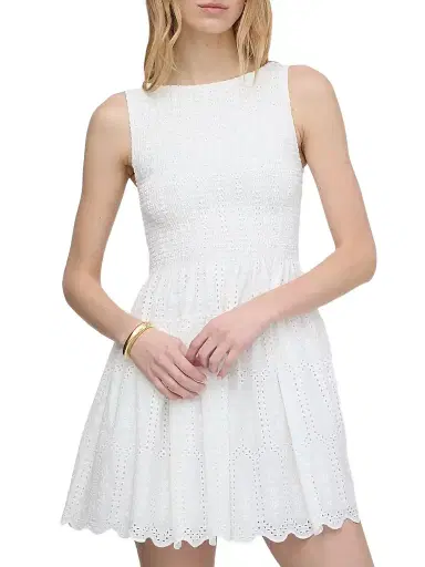 Hill House Home Women's The Cosima Mini Nap Dress - White Trellis Broderie - Size XXL | Thumbnail 1 Hill House Home Women's The Cosima Mini Nap Dress - White Trellis Broderie - Size XXL | Thumbnail 1