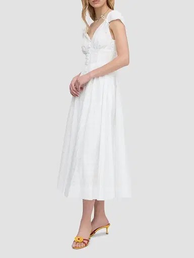 Hill House Home Women's The Lucille Dress - White Crinkle Check | Thumbnail 2 Hill House Home Women's The Lucille Dress - White Crinkle Check | Thumbnail 2