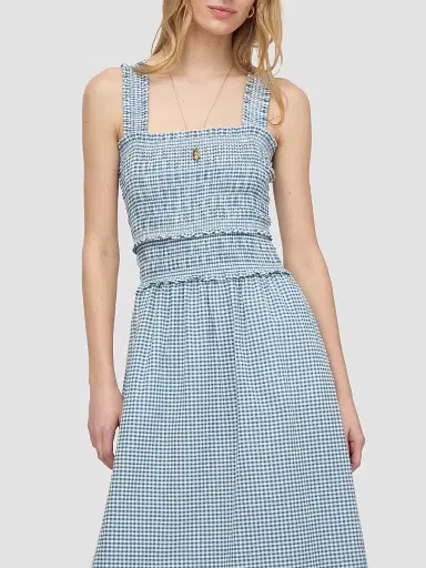 Hill House Home Women's The Azalea Midi Nap Dress - Lagoon Gingham | Thumbnail 4 Hill House Home Women's The Azalea Midi Nap Dress - Lagoon Gingham | Thumbnail 4