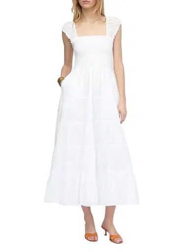 Hill House Home Women's The Stella Nap Dress - White Shadow Stripe | Thumbnail 1 Hill House Home Women's The Stella Nap Dress - White Shadow Stripe | Thumbnail 1