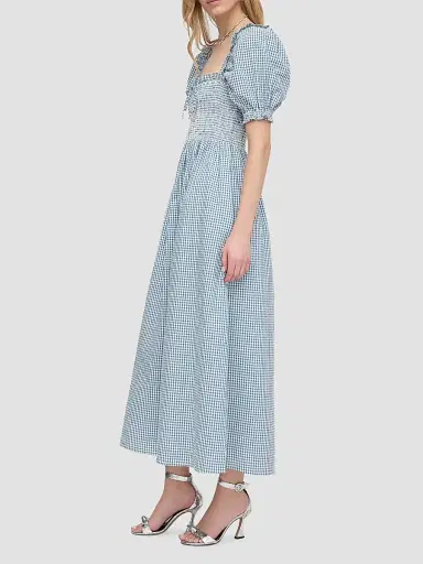 Hill House Home Women's The Scarlett Midi Nap Dress - Lagoon Gingham - Size Small | Thumbnail 2 Hill House Home Women's The Scarlett Midi Nap Dress - Lagoon Gingham - Size Small | Thumbnail 2
