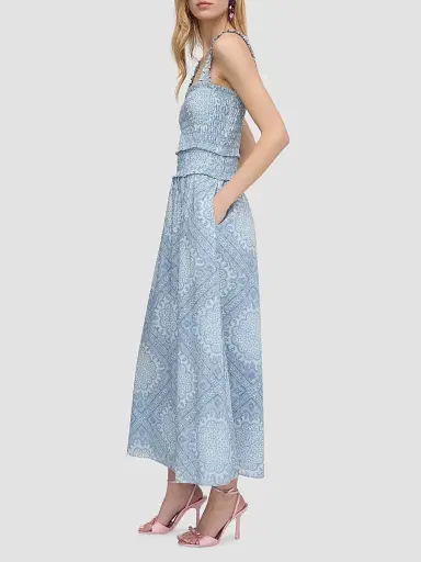 Hill House Home Women's The Azalea Maxi Nap Dress - Dusty Blue Paisley Scarf | Thumbnail 3 Hill House Home Women's The Azalea Maxi Nap Dress - Dusty Blue Paisley Scarf | Thumbnail 3
