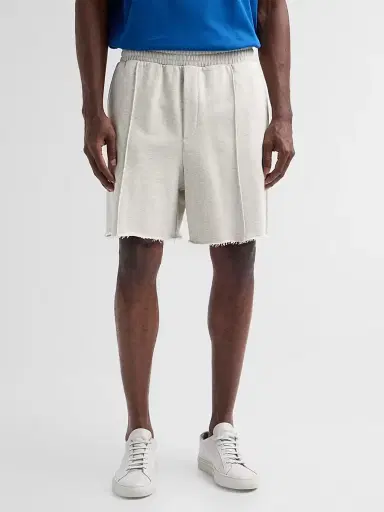 Helmut Lang Men's Compact French Cotton Terry Shorts - Light Grey Melange - Size XL | Thumbnail 4 Helmut Lang Men's Compact French Cotton Terry Shorts - Light Grey Melange - Size XL | Thumbnail 4