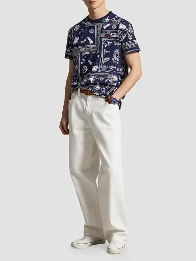 Polo Ralph Lauren Men's Classic-Fit Bandana Jersey T-Shirt - Naut Bandana Patchwork | Thumbnail 2 Polo Ralph Lauren Men's Classic-Fit Bandana Jersey T-Shirt - Naut Bandana Patchwork | Thumbnail 2