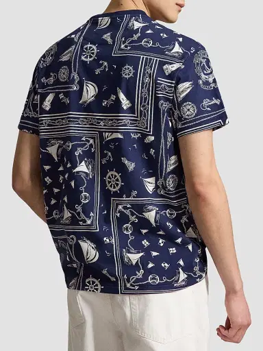 Polo Ralph Lauren Men's Classic-Fit Bandana Jersey T-Shirt - Naut Bandana Patchwork | Thumbnail 3 Polo Ralph Lauren Men's Classic-Fit Bandana Jersey T-Shirt - Naut Bandana Patchwork | Thumbnail 3