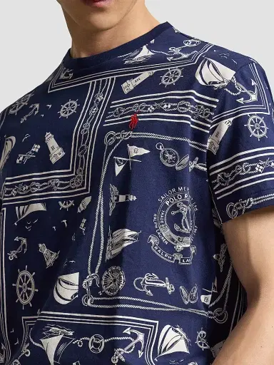 Polo Ralph Lauren Men's Classic-Fit Bandana Jersey T-Shirt - Naut Bandana Patchwork | Thumbnail 6 Polo Ralph Lauren Men's Classic-Fit Bandana Jersey T-Shirt - Naut Bandana Patchwork | Thumbnail 6