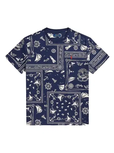 Polo Ralph Lauren Men's Classic-Fit Bandana Jersey T-Shirt - Naut Bandana Patchwork | Thumbnail 1 Polo Ralph Lauren Men's Classic-Fit Bandana Jersey T-Shirt - Naut Bandana Patchwork | Thumbnail 1