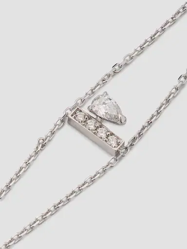 Repossi Women's Letters 18K White Gold & 0.20 TCW Diamond Bracelet - White Gold | Thumbnail 4 Repossi Women's Letters 18K White Gold & 0.20 TCW Diamond Bracelet - White Gold | Thumbnail 4