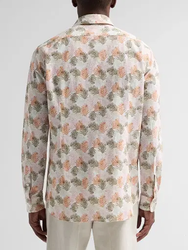Saks Fifth Avenue Men's COLLECTION Palm Cotton Shirt - Orange | Thumbnail 3 Saks Fifth Avenue Men's COLLECTION Palm Cotton Shirt - Orange | Thumbnail 3