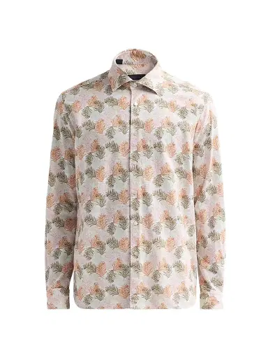 Saks Fifth Avenue Men's COLLECTION Palm Cotton Shirt - Orange | Thumbnail 1 Saks Fifth Avenue Men's COLLECTION Palm Cotton Shirt - Orange | Thumbnail 1