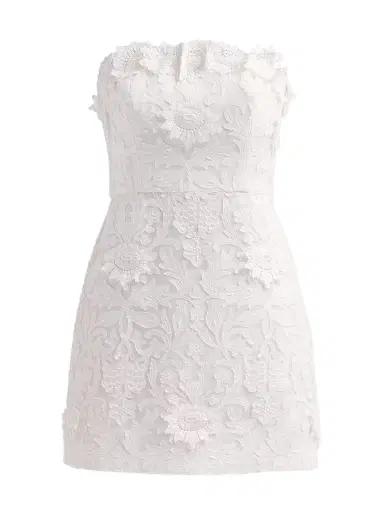 As It May Women's Nerida Floral Appliqué Sheath Mini Dress - Ivory - Size XXL | Thumbnail 1 As It May Women's Nerida Floral Appliqué Sheath Mini Dress - Ivory - Size XXL | Thumbnail 1