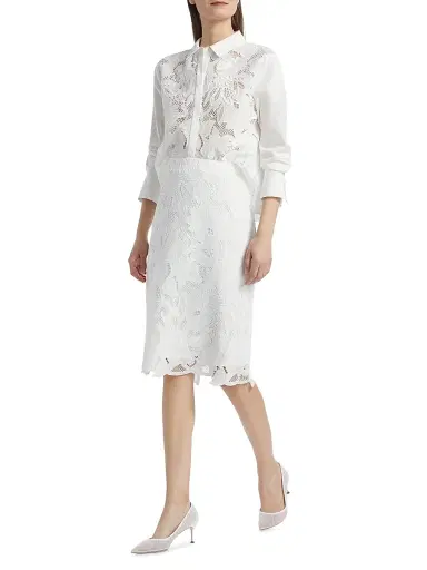 Kobi Halperin Women's Nala Lace Pencil Skirt - White | Thumbnail 2 Kobi Halperin Women's Nala Lace Pencil Skirt - White | Thumbnail 2