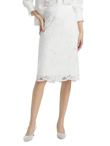 Kobi Halperin Women's Nala Lace Pencil Skirt - White | Thumbnail 3 Kobi Halperin Women's Nala Lace Pencil Skirt - White | Thumbnail 3