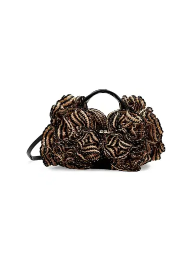 Ganni Women's Froufrou Mini Hobo Bag - Black | Thumbnail 1 Ganni Women's Froufrou Mini Hobo Bag - Black | Thumbnail 1