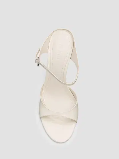 Schutz Women's Lyra 100MM Patent Leather Slip-On Sandals - Sugar White | Thumbnail 3 Schutz Women's Lyra 100MM Patent Leather Slip-On Sandals - Sugar White | Thumbnail 3