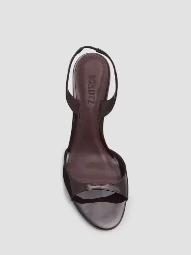Schutz Women's Scarlett Sling 80MM Patent Leather Slingback Sandals - Maplewood | Thumbnail 5 Schutz Women's Scarlett Sling 80MM Patent Leather Slingback Sandals - Maplewood | Thumbnail 5