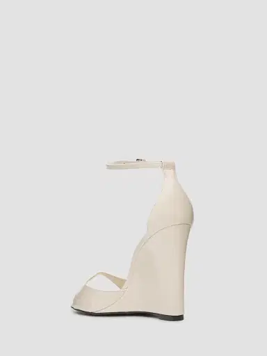 Schutz Women's Scarlett 100MM Patent Leather Wedge Sandals - Sugar White | Thumbnail 2 Schutz Women's Scarlett 100MM Patent Leather Wedge Sandals - Sugar White | Thumbnail 2