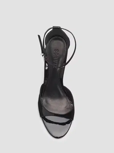 Schutz Women's Scarlett 100MM Patent Leather Wedge Sandals - Black | Thumbnail 3 Schutz Women's Scarlett 100MM Patent Leather Wedge Sandals - Black | Thumbnail 3