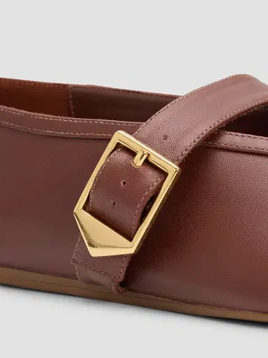 Schutz Women's Vick Leather Mary Janes - Warm Toffee | Thumbnail 5 Schutz Women's Vick Leather Mary Janes - Warm Toffee | Thumbnail 5