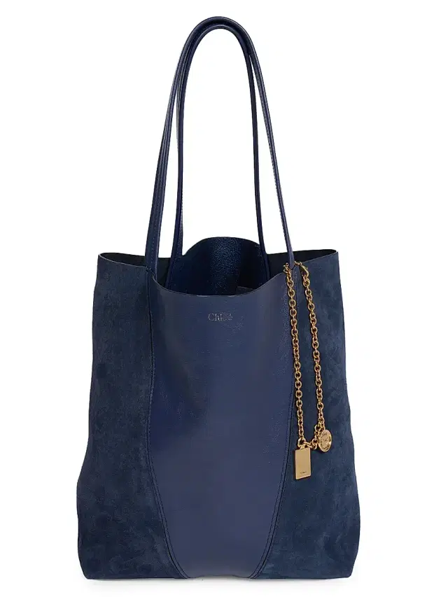 Women's Spin Leather & Suede Tote Bag - Parisian Night Women's Spin Leather & Suede Tote Bag - Parisian Night