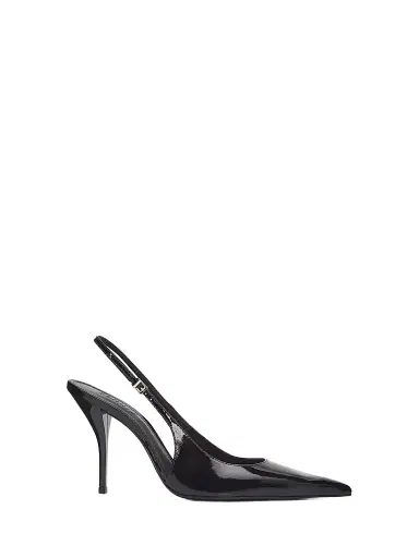 Schutz Women's Diora 100MM Patent Leather Slingback Pumps - Black | Thumbnail 1 Schutz Women's Diora 100MM Patent Leather Slingback Pumps - Black | Thumbnail 1