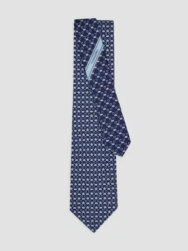 Ferragamo Men's Frog Print Silk Tie | Thumbnail 3 Ferragamo Men's Frog Print Silk Tie | Thumbnail 3