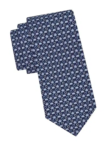 Ferragamo Men's Frog Print Silk Tie | Thumbnail 1 Ferragamo Men's Frog Print Silk Tie | Thumbnail 1