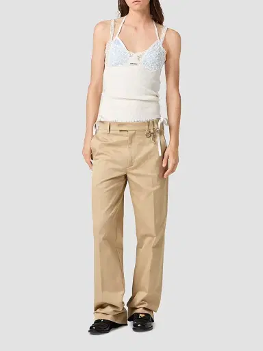 Miu Miu Women's Cotton and Lace Top - White | Thumbnail 2 Miu Miu Women's Cotton and Lace Top - White | Thumbnail 2