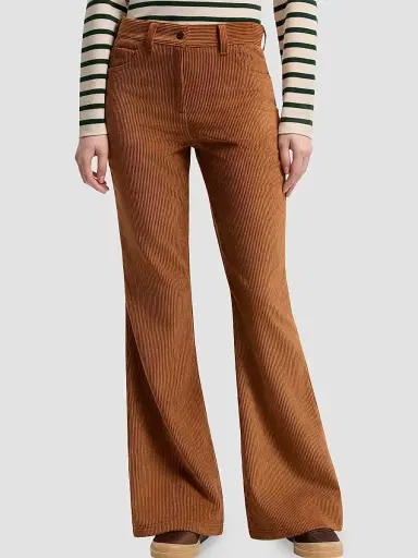 Moncler Women's Pants in Corduroy - Camel Beige - Size Large | Thumbnail 2 Moncler Women's Pants in Corduroy - Camel Beige - Size Large | Thumbnail 2