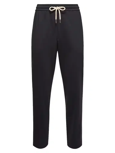 Moncler Men's Sweatpants in Technical Jersey - Dark Blue | Thumbnail 1 Moncler Men's Sweatpants in Technical Jersey - Dark Blue | Thumbnail 1