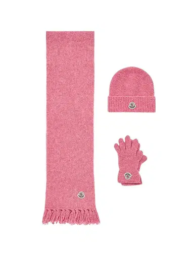 Moncler Little Girl's & Girl's Beanie, Scarf and Gloves Set | Thumbnail 1 Moncler Little Girl's & Girl's Beanie, Scarf and Gloves Set | Thumbnail 1