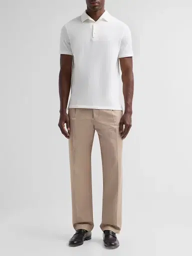 Isaia Men's Cotton Pique Polo Shirt - White - Size XXL | Thumbnail 2 Isaia Men's Cotton Pique Polo Shirt - White - Size XXL | Thumbnail 2