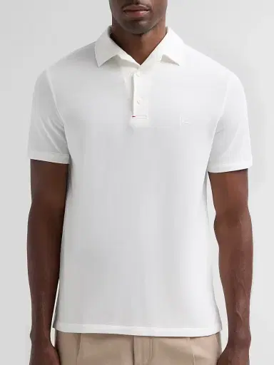 Isaia Men's Cotton Pique Polo Shirt - White - Size XXL | Thumbnail 5 Isaia Men's Cotton Pique Polo Shirt - White - Size XXL | Thumbnail 5