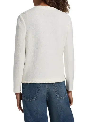 Misook Women's Braid-Trim Knit Jacket - New Ivory - Size XXL | Thumbnail 5 Misook Women's Braid-Trim Knit Jacket - New Ivory - Size XXL | Thumbnail 5