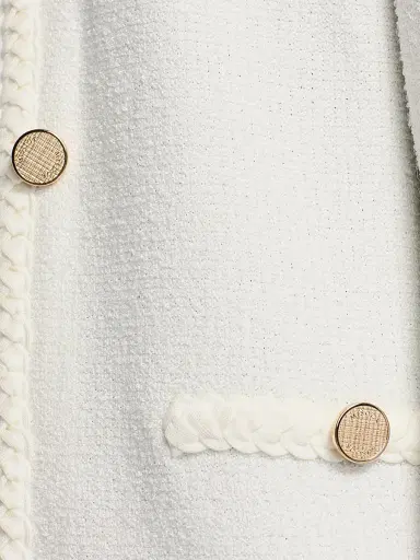 Misook Women's Braid-Trim Knit Jacket - New Ivory - Size XXL | Thumbnail 7 Misook Women's Braid-Trim Knit Jacket - New Ivory - Size XXL | Thumbnail 7