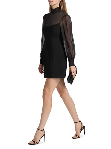 Cinq à Sept Women's Fili Mesh Tieneck Minidress - Black | Thumbnail 2 Cinq à Sept Women's Fili Mesh Tieneck Minidress - Black | Thumbnail 2