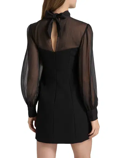 Cinq à Sept Women's Fili Mesh Tieneck Minidress - Black | Thumbnail 5 Cinq à Sept Women's Fili Mesh Tieneck Minidress - Black | Thumbnail 5
