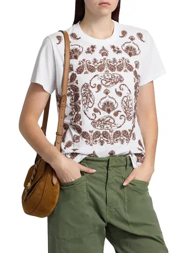 Johnny Was Women's Jaden Paisley Crewneck T-Shirt - White | Thumbnail 3 Johnny Was Women's Jaden Paisley Crewneck T-Shirt - White | Thumbnail 3
