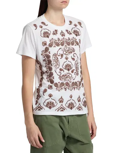 Johnny Was Women's Jaden Paisley Crewneck T-Shirt - White | Thumbnail 4 Johnny Was Women's Jaden Paisley Crewneck T-Shirt - White | Thumbnail 4