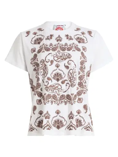 Johnny Was Women's Jaden Paisley Crewneck T-Shirt - White | Thumbnail 1 Johnny Was Women's Jaden Paisley Crewneck T-Shirt - White | Thumbnail 1
