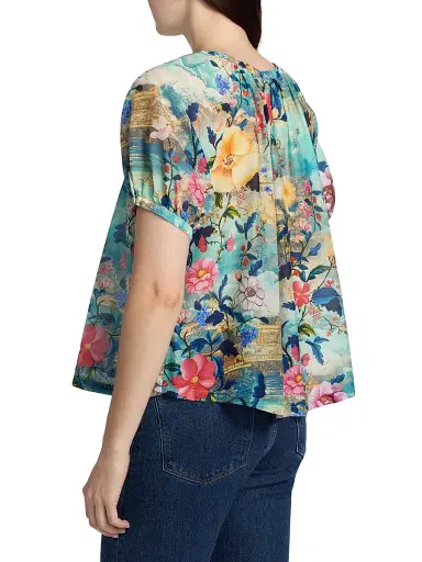 Johnny Was Women's Avah Chemis Floral Button-Front Shirt - Chemis Scarf | Thumbnail 5 Johnny Was Women's Avah Chemis Floral Button-Front Shirt - Chemis Scarf | Thumbnail 5