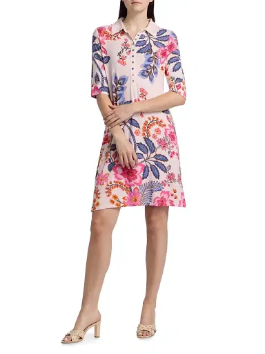 Johnny Was Women's The Janie Favorite Floral Polo Shirtdress - Lirelle | Thumbnail 2 Johnny Was Women's The Janie Favorite Floral Polo Shirtdress - Lirelle | Thumbnail 2