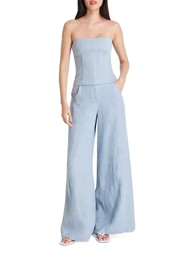 TWP Women's Jillian Hemp Strapless Bustier - Light Indigo | Thumbnail 2 TWP Women's Jillian Hemp Strapless Bustier - Light Indigo | Thumbnail 2