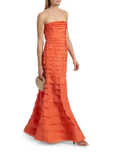 Amur Women's Pepper Strapless Layered Gown - Desert Sun - Size 4 | Thumbnail 2 Amur Women's Pepper Strapless Layered Gown - Desert Sun - Size 4 | Thumbnail 2
