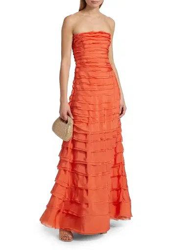 Amur Women's Pepper Strapless Layered Gown - Desert Sun - Size 4 | Thumbnail 3 Amur Women's Pepper Strapless Layered Gown - Desert Sun - Size 4 | Thumbnail 3