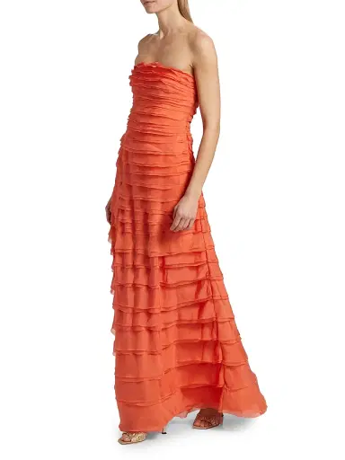 Amur Women's Pepper Strapless Layered Gown - Desert Sun - Size 4 | Thumbnail 4 Amur Women's Pepper Strapless Layered Gown - Desert Sun - Size 4 | Thumbnail 4