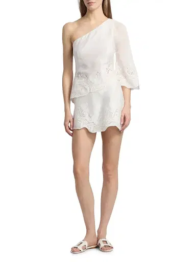 Amur Women's Ottile Embroidered Miniskirt - Seed Pearl | Thumbnail 2 Amur Women's Ottile Embroidered Miniskirt - Seed Pearl | Thumbnail 2