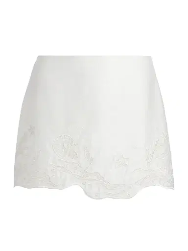 Amur Women's Ottile Embroidered Miniskirt - Seed Pearl | Thumbnail 1 Amur Women's Ottile Embroidered Miniskirt - Seed Pearl | Thumbnail 1